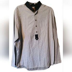 Palo Duro Panhandle Slim Banded Collar Pullover Shirt Large Western Core Rodeo
